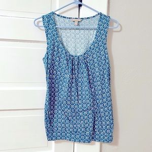 Banana Republic Turquoise Patterned Sleeveless Top